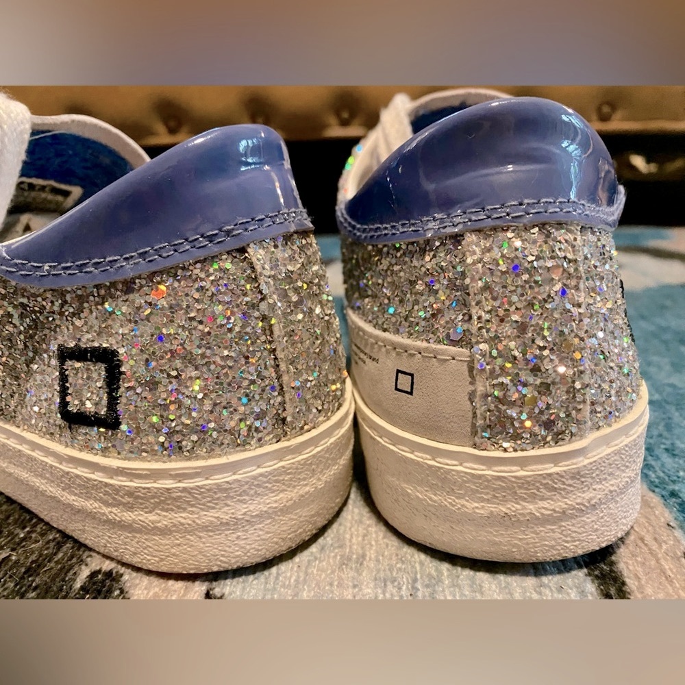 EUC Anthropologie D.A.T.E. Hill Low Sneakers in Silver Glitter. 38 EU, 7 US - Picture 4 of 12